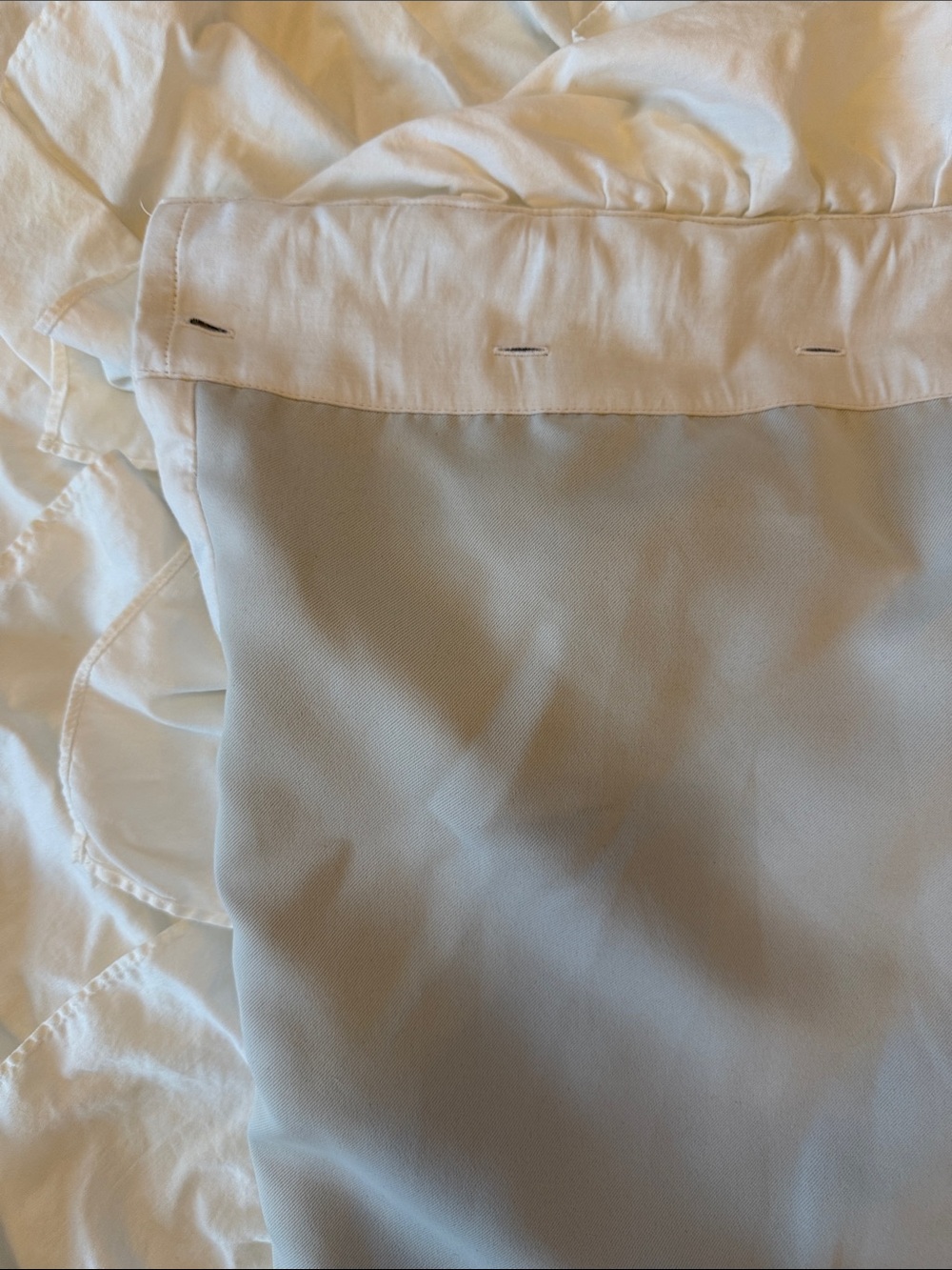 Pottery Barn Kids White Tiered Ruffled Black-out Curtains - Picture 4 of 4